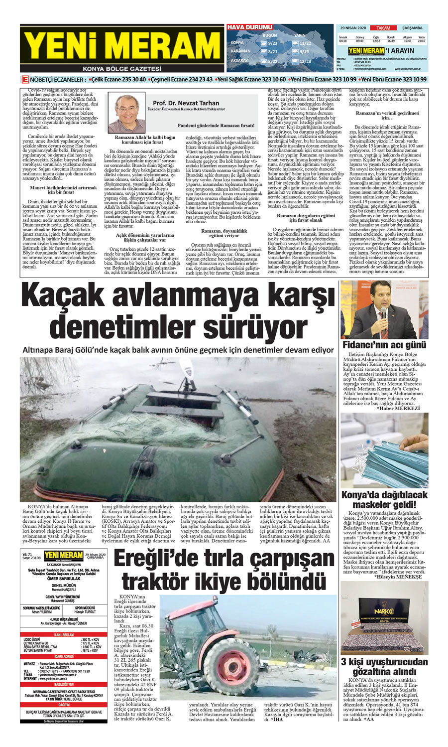 29 Nisan 2020 Yeni Meram Gazetesi