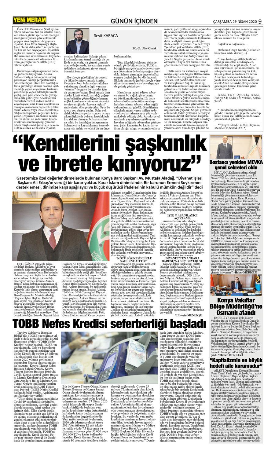 29 Nisan 2020 Yeni Meram Gazetesi