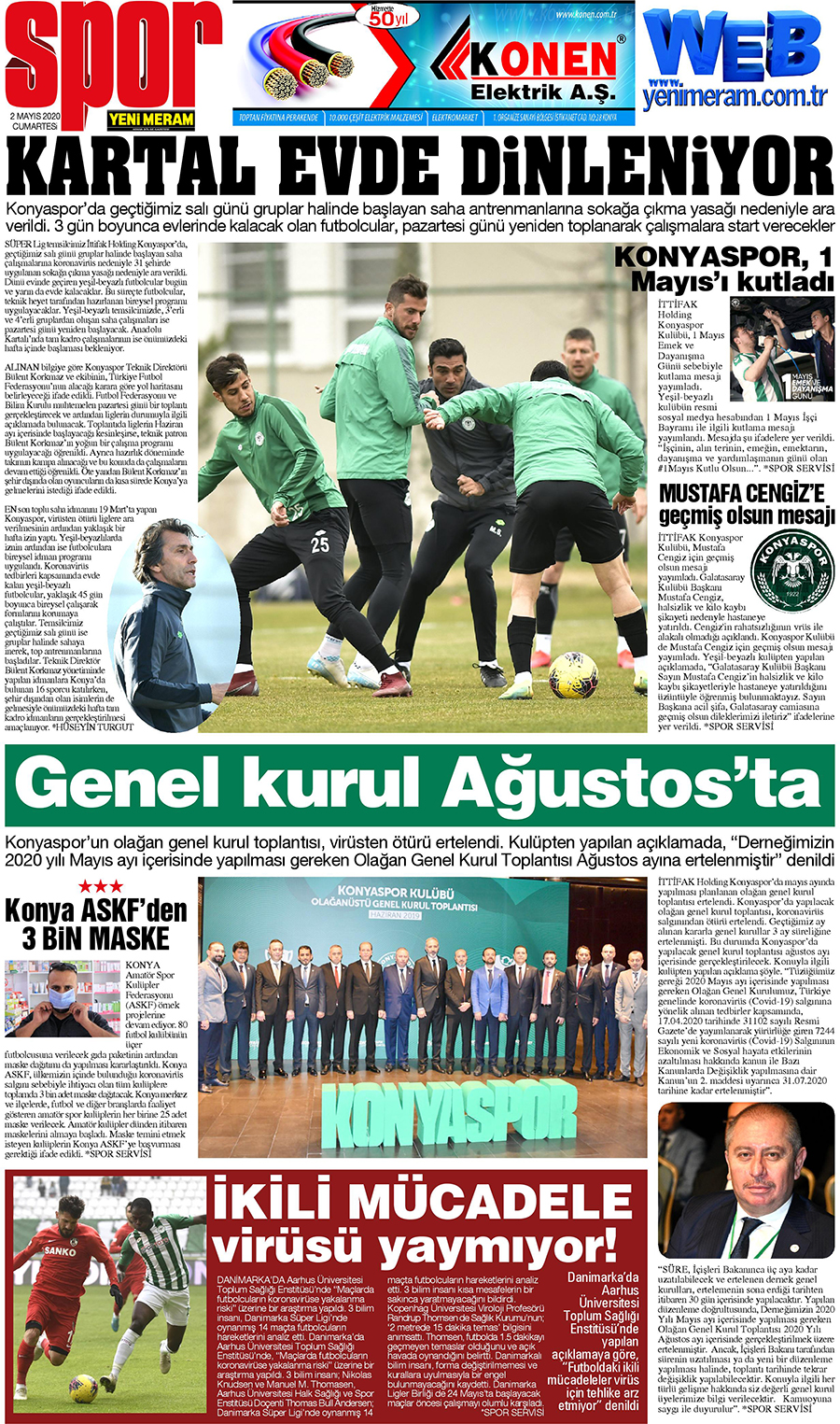 2 Mayıs 2020 Yeni Meram Gazetesi