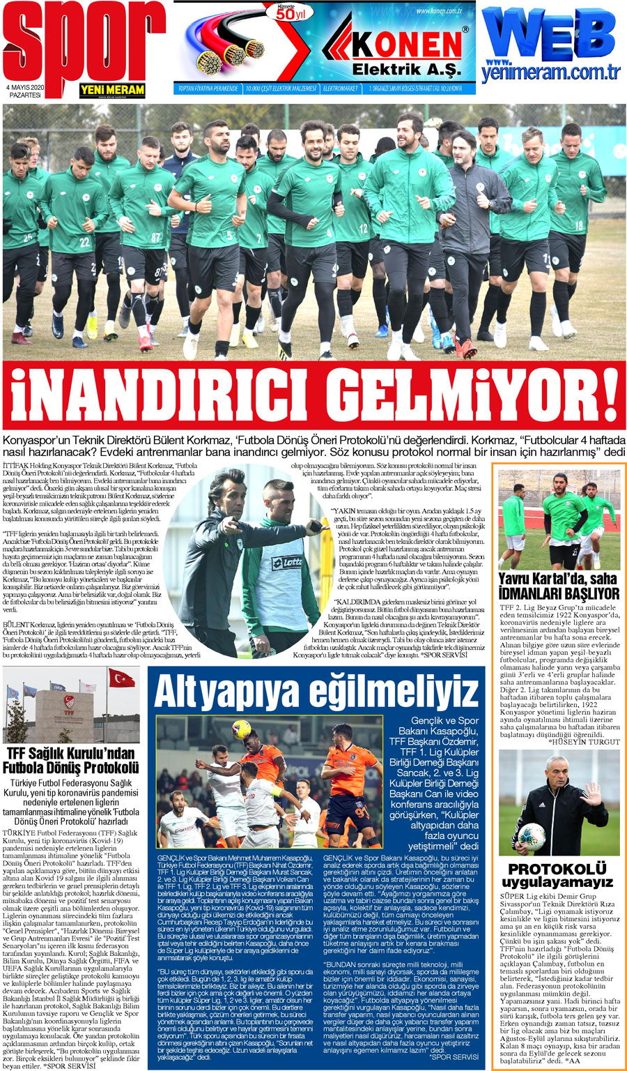 4 Mayıs 2020 Yeni Meram Gazetesi