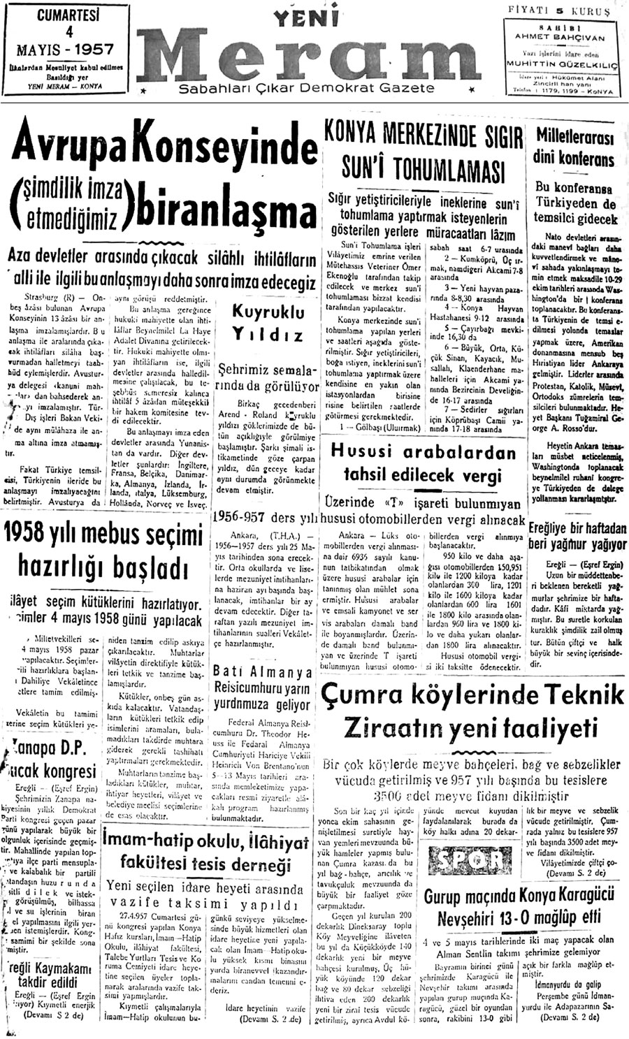 4 Mayıs 2020 Yeni Meram Gazetesi