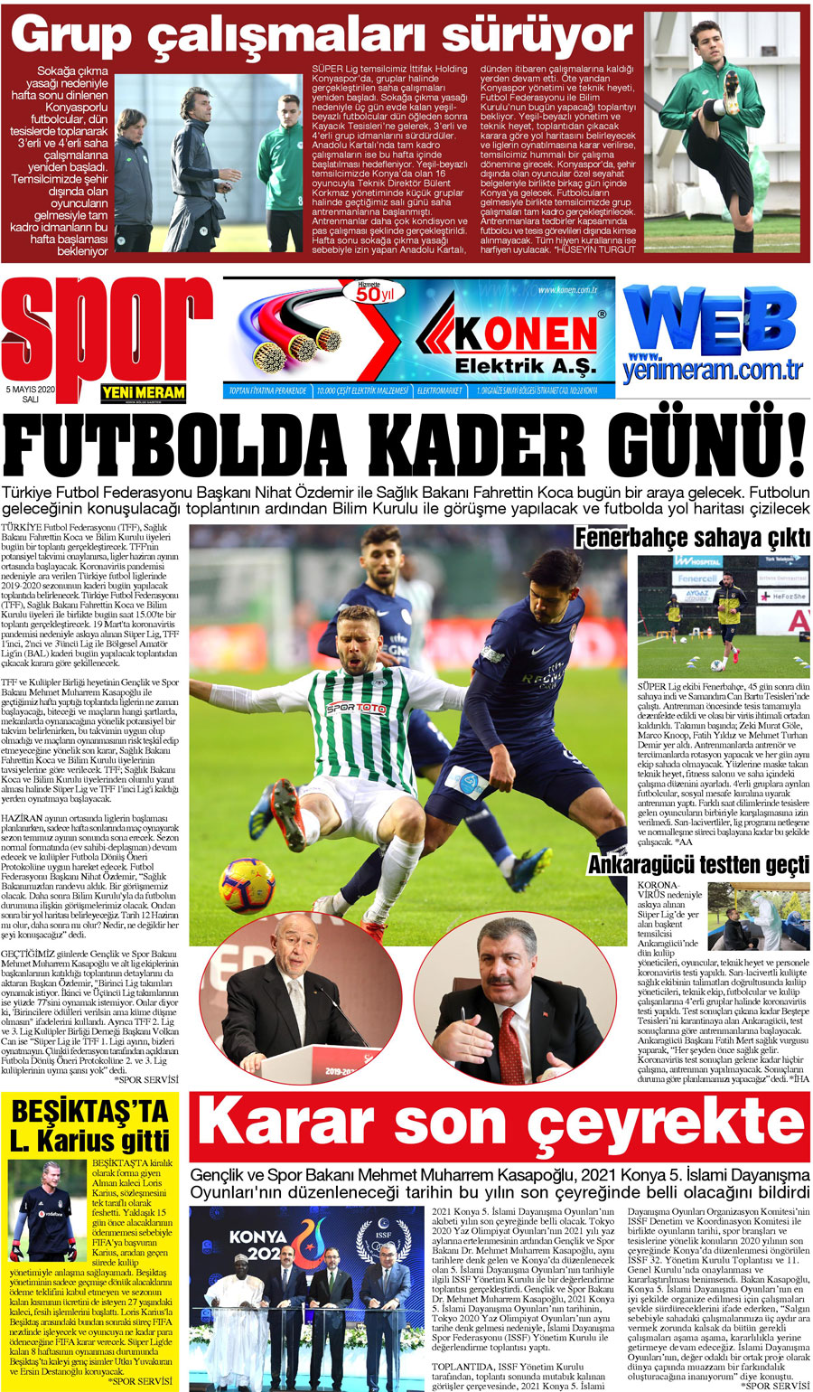 5 Mayıs 2020 Yeni Meram Gazetesi