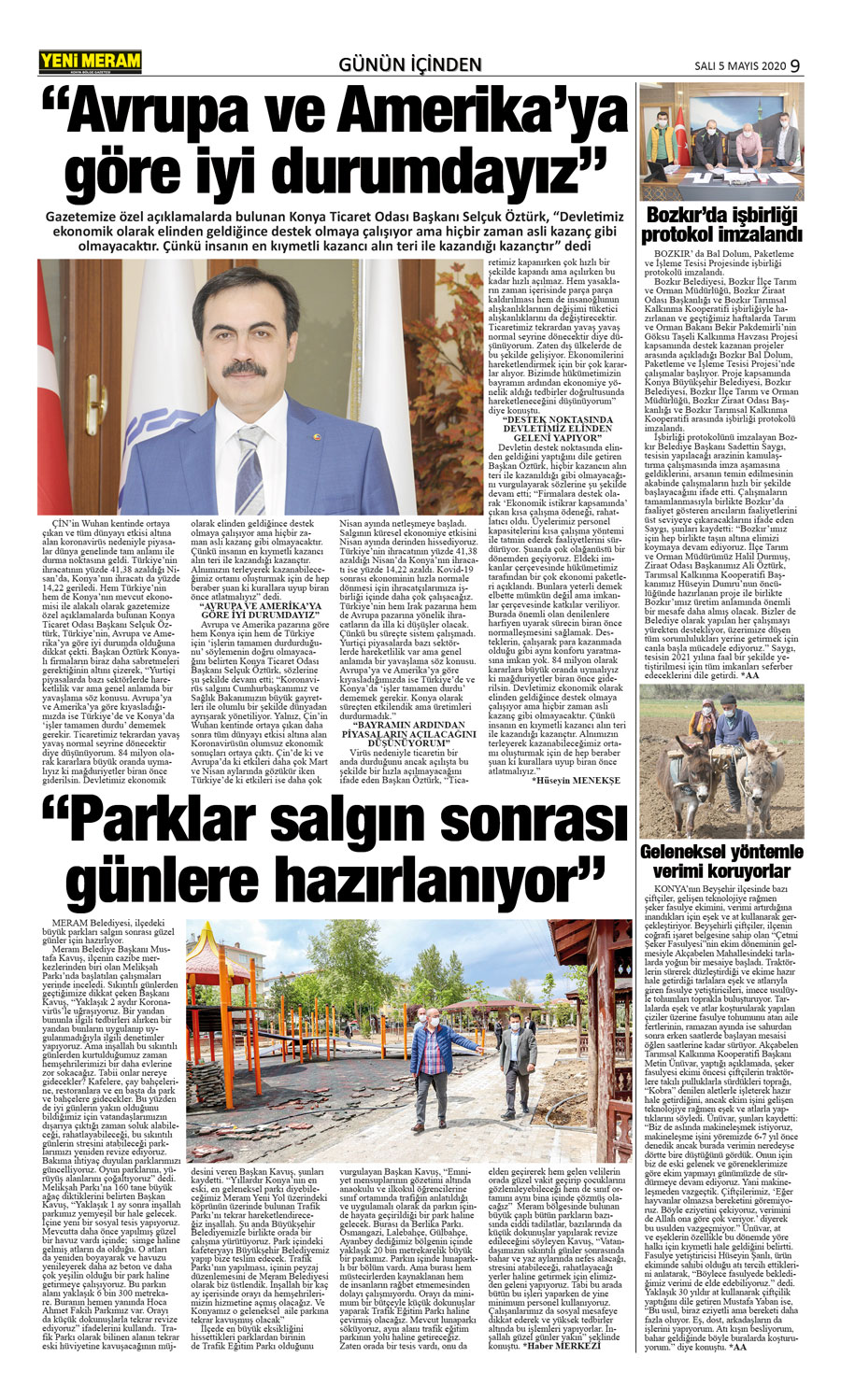 5 Mayıs 2020 Yeni Meram Gazetesi