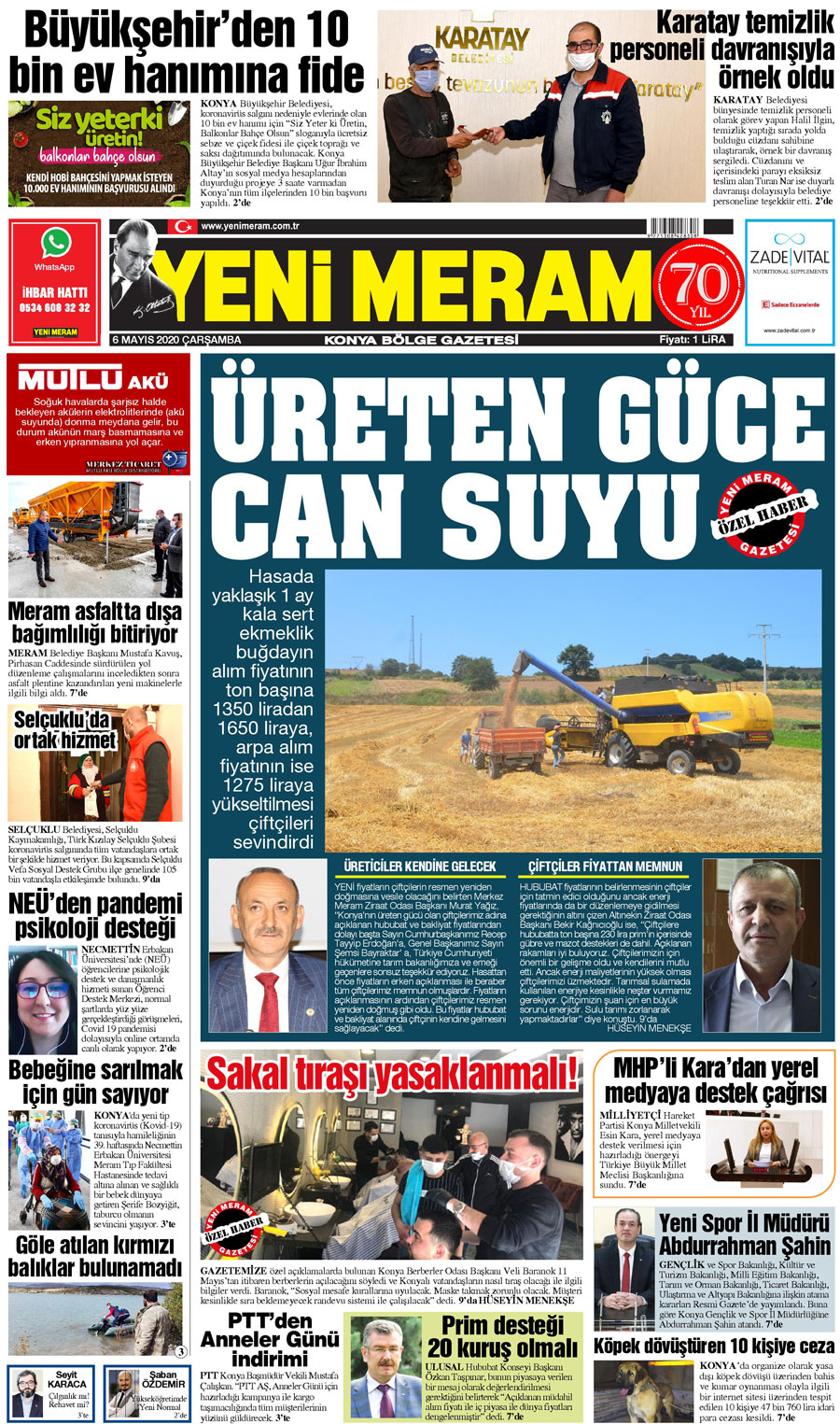 6 Mayıs 2020 Yeni Meram Gazetesi