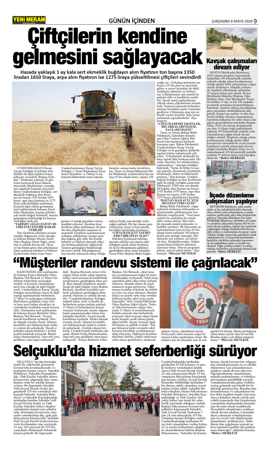 6 Mayıs 2020 Yeni Meram Gazetesi