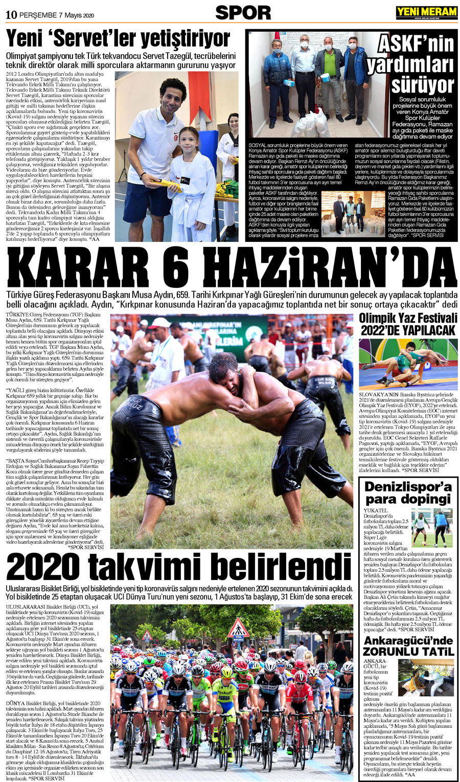 7 Mayıs 2020 Yeni Meram Gazetesi