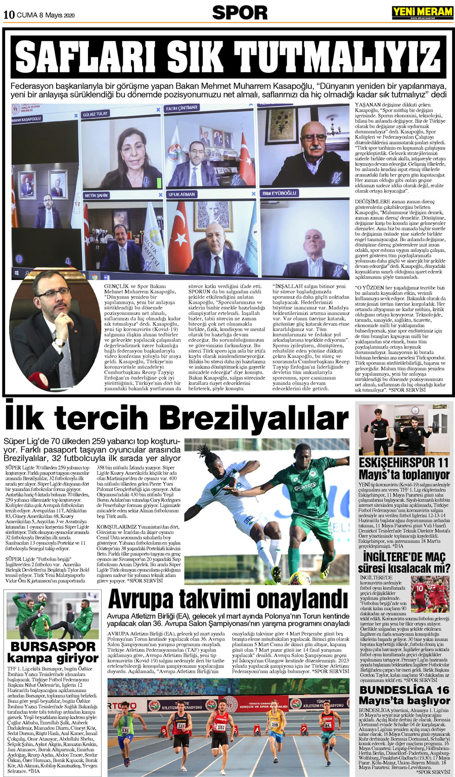 8 Mayıs 2020 Yeni Meram Gazetesi