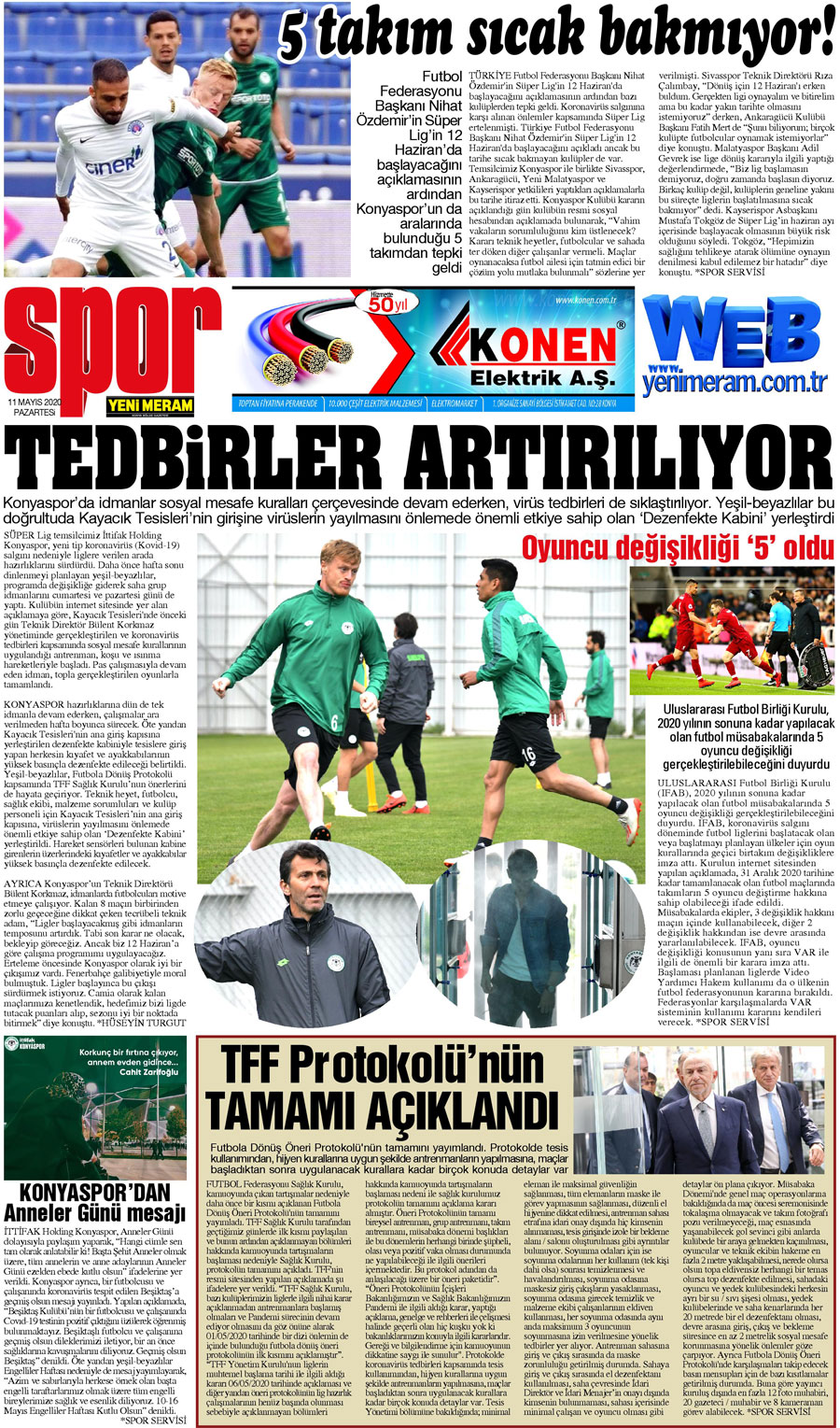 11 Mayıs 2020 Yeni Meram Gazetesi