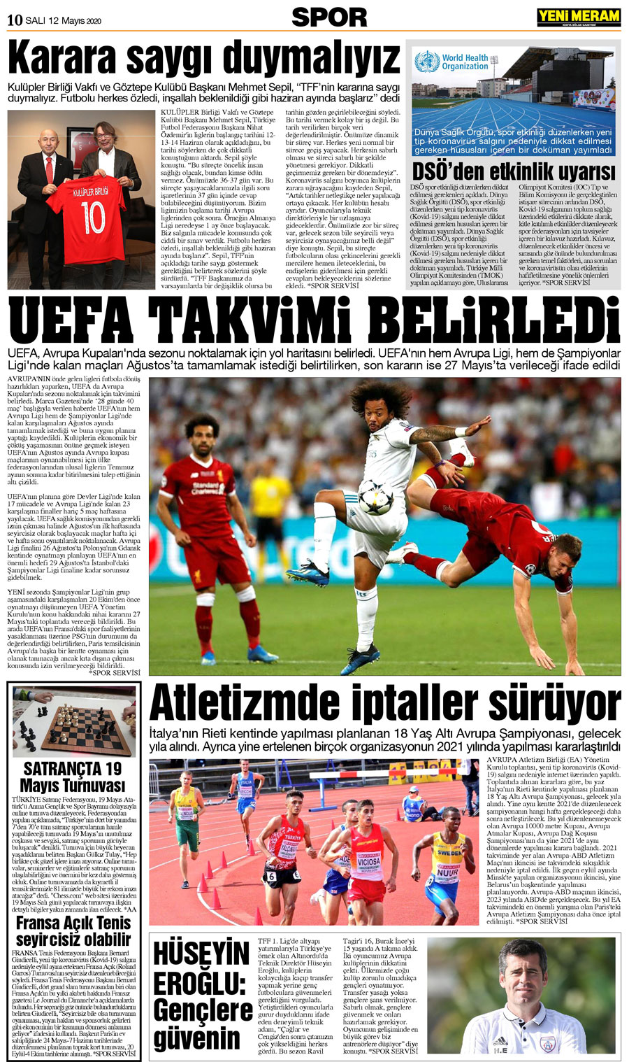 12 Mayıs 2020 Yeni Meram Gazetesi