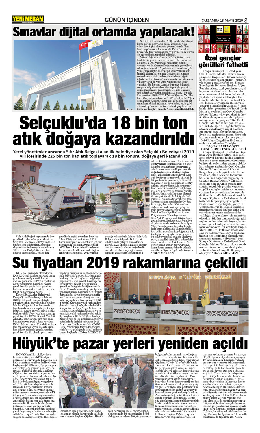 13 Mayıs 2020 Yeni Meram Gazetesi