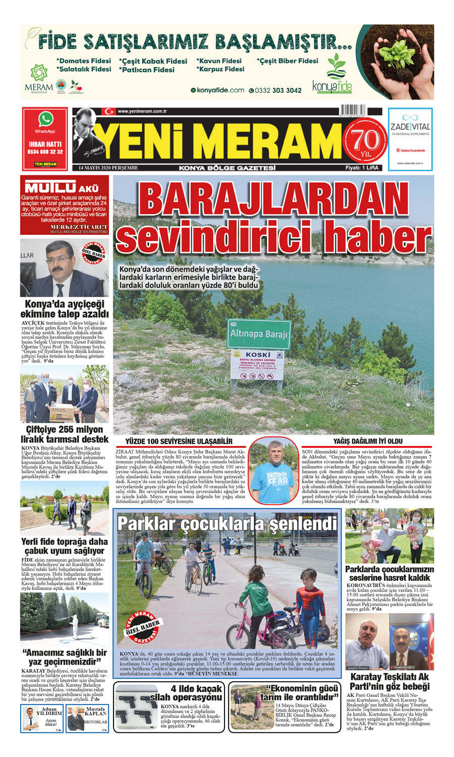 14 Mayıs 2020 Yeni Meram Gazetesi