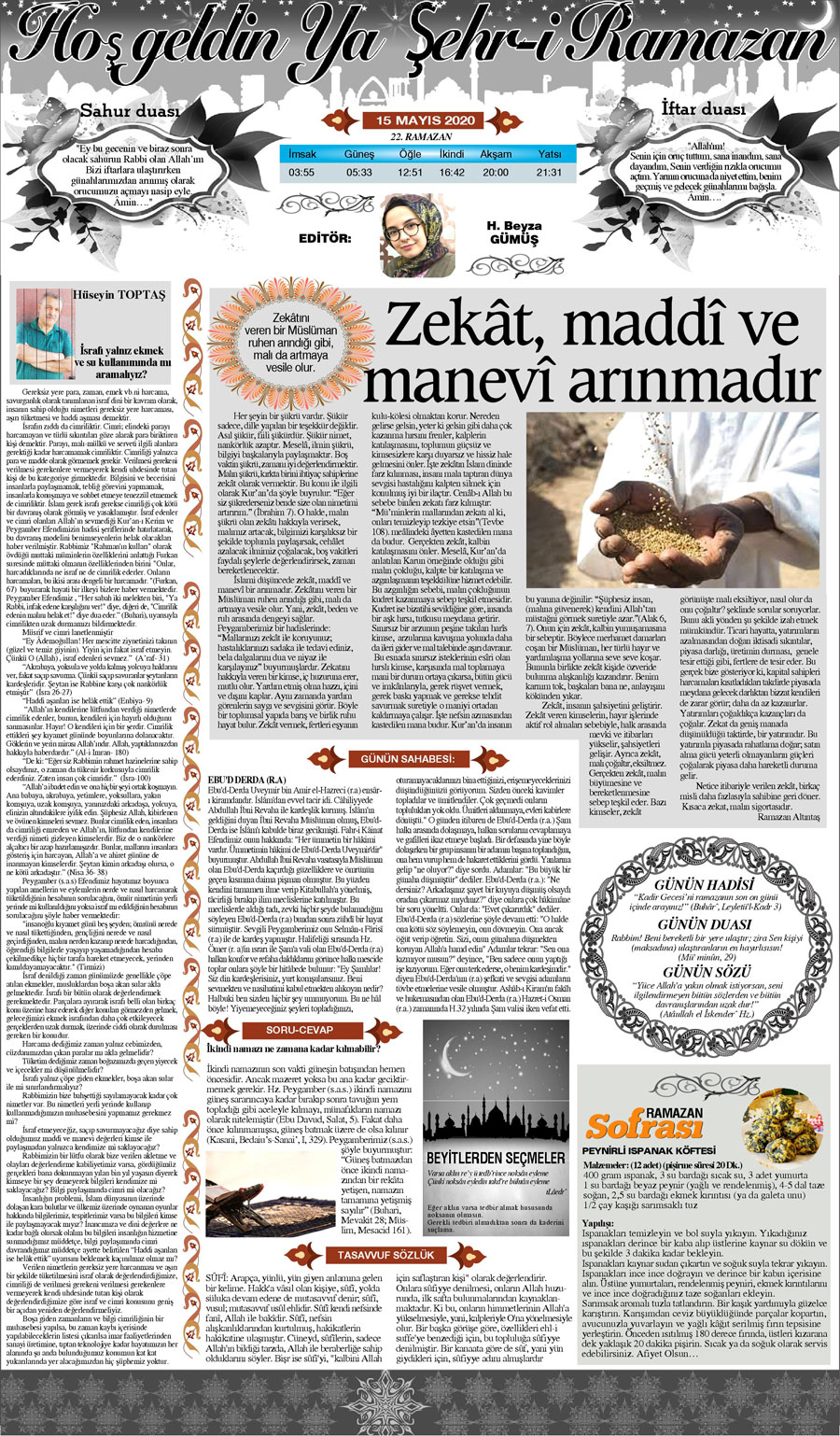 15 Mayıs 2020 Yeni Meram Gazetesi