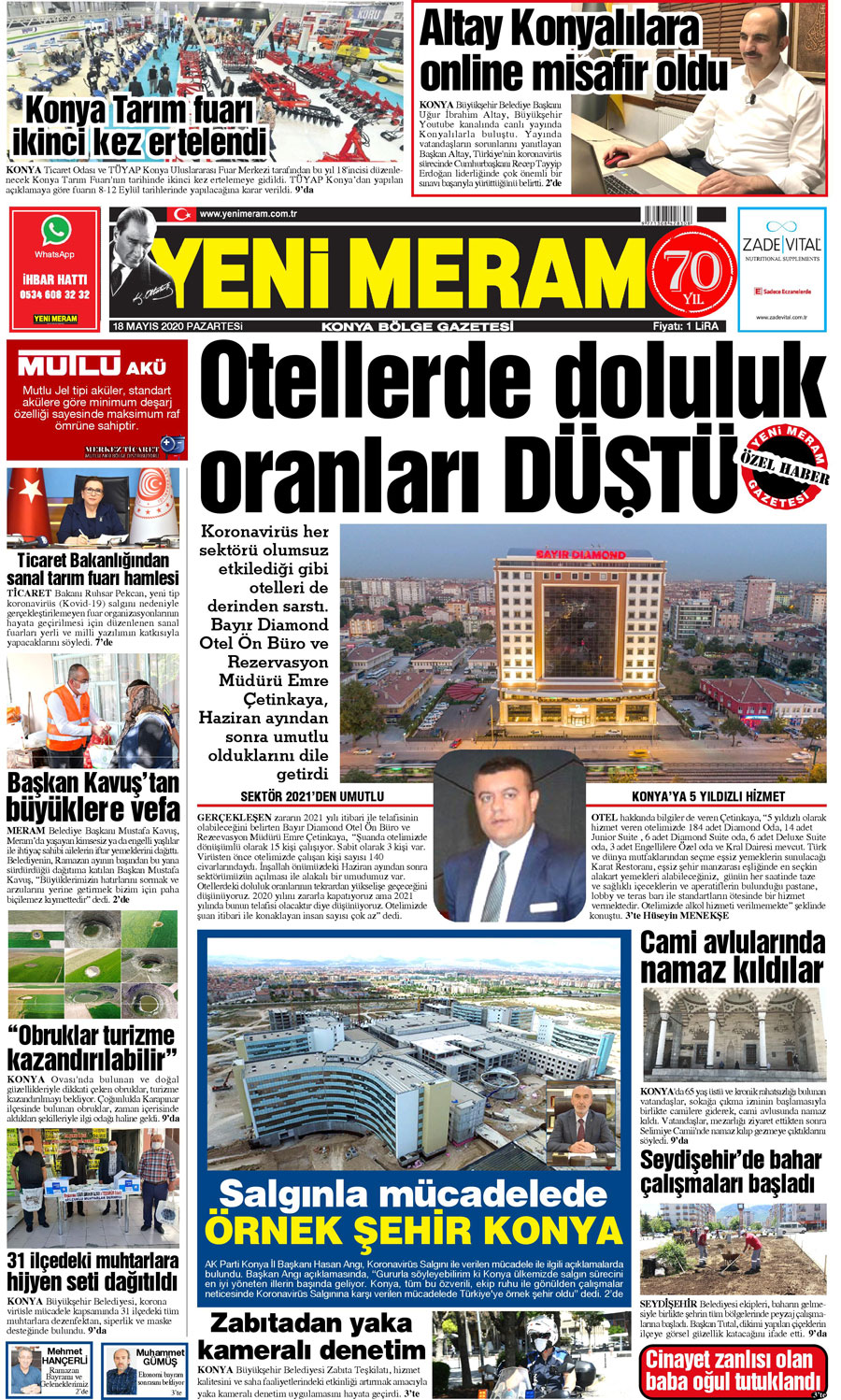 18 Mayıs 2020 Yeni Meram Gazetesi