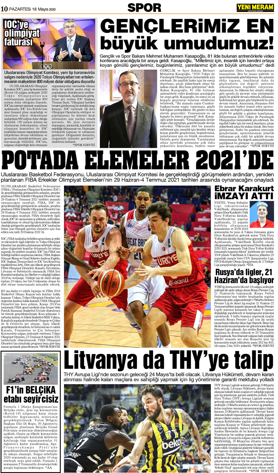 18 Mayıs 2020 Yeni Meram Gazetesi