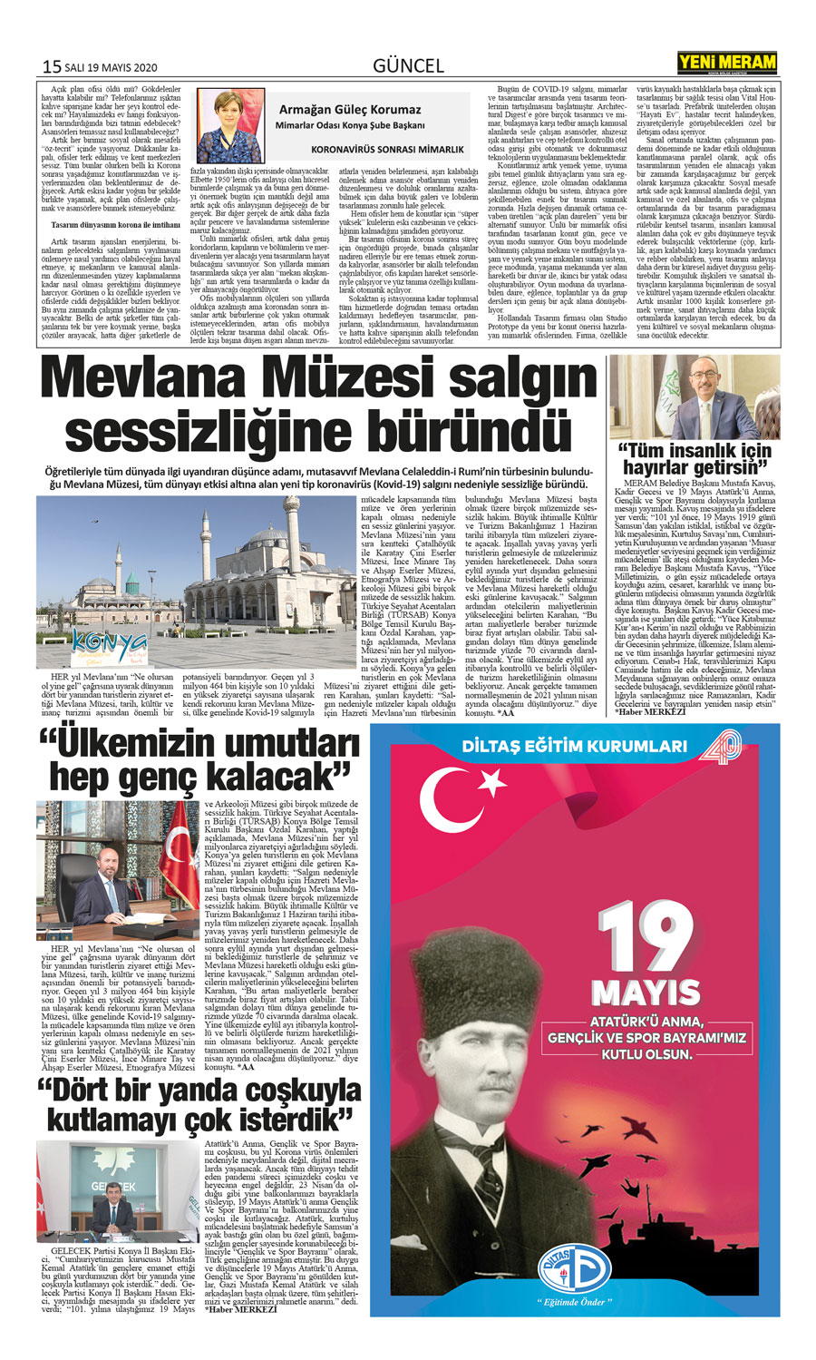 19 Mayıs 2020 Yeni Meram Gazetesi