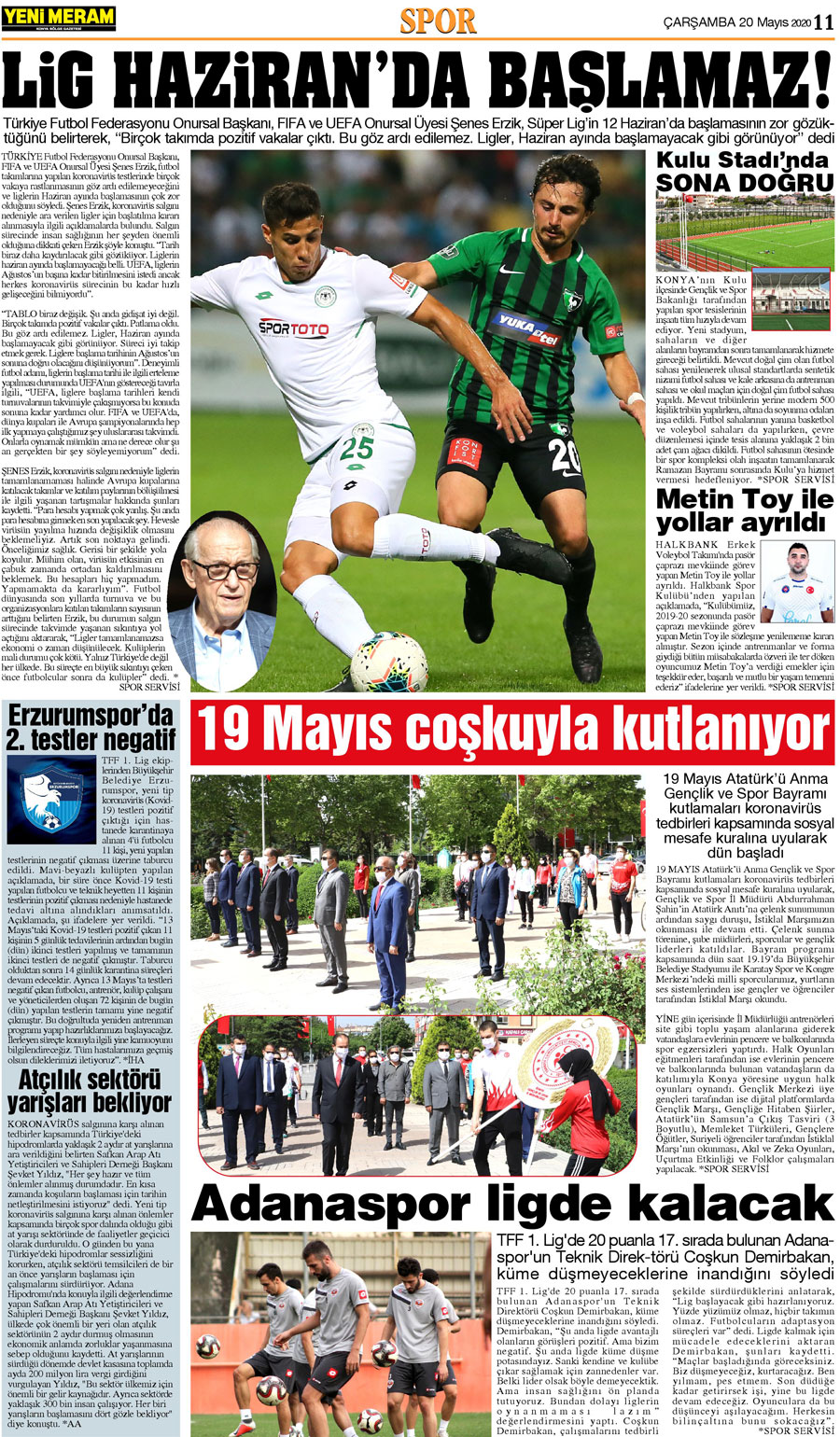 20 Mayıs 2020 Yeni Meram Gazetesi