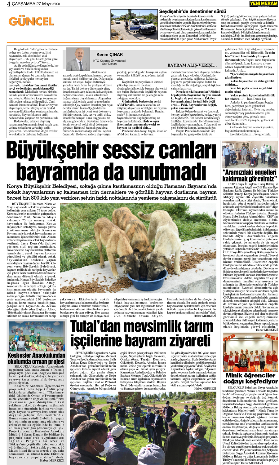 27 Mayıs 2020 Yeni Meram Gazetesi