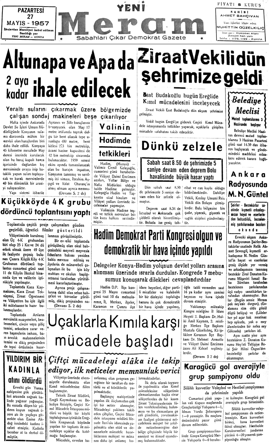 27 Mayıs 2020 Yeni Meram Gazetesi