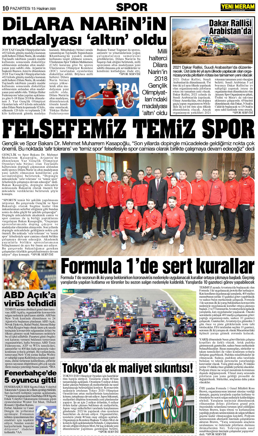 15 Haziran 2020 Yeni Meram Gazetesi