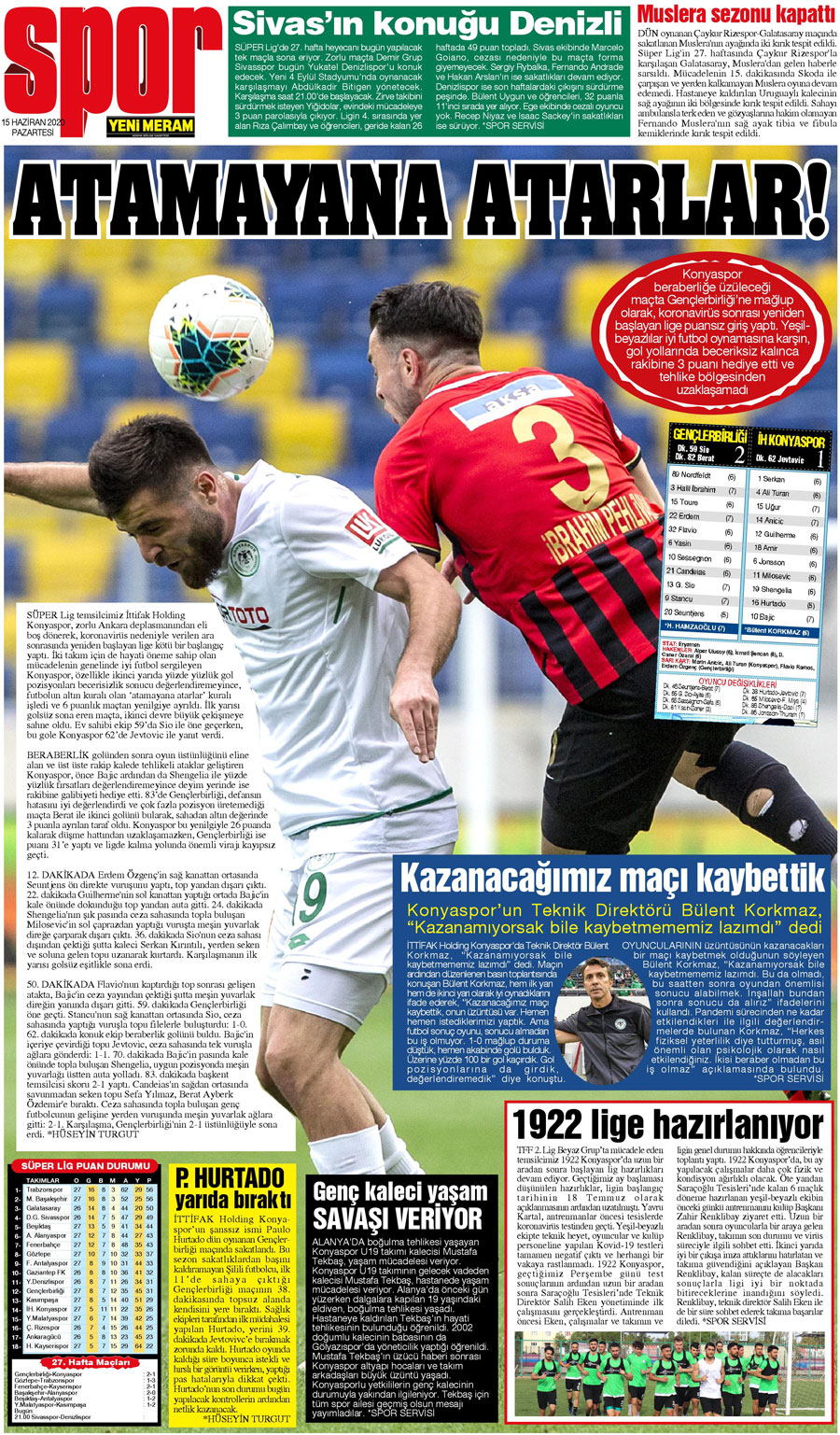 15 Haziran 2020 Yeni Meram Gazetesi