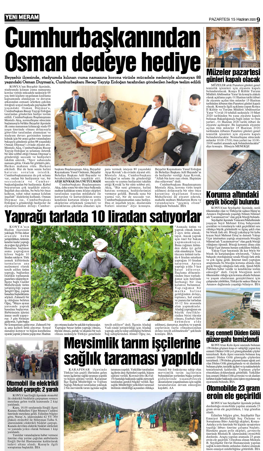 15 Haziran 2020 Yeni Meram Gazetesi