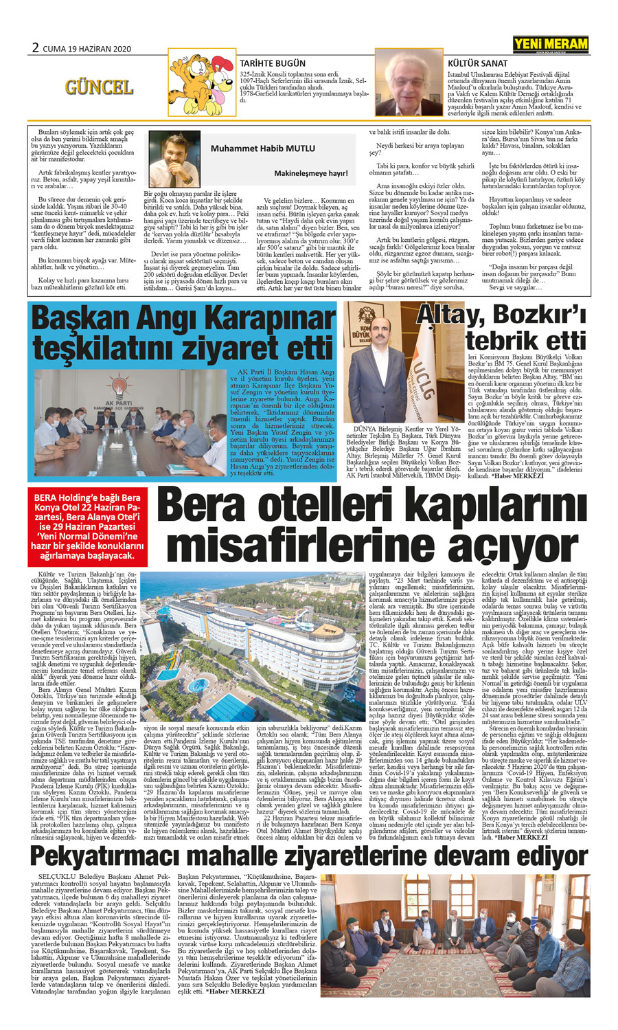 19 Haziran 2020 Yeni Meram Gazetesi