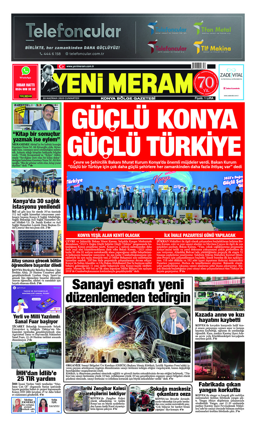 20 Haziran 2020 Yeni Meram Gazetesi