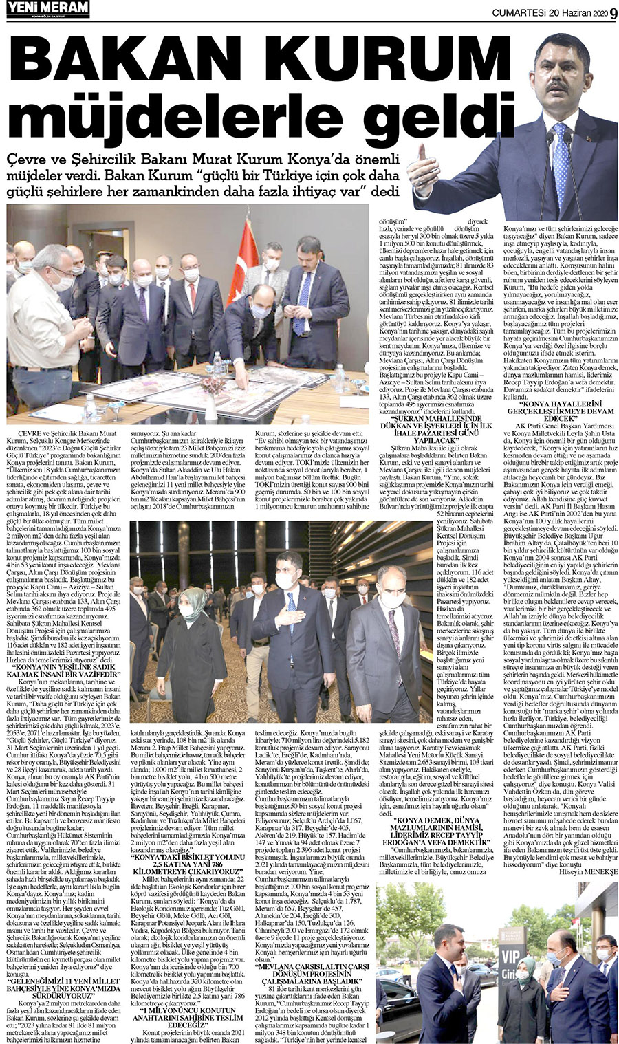 20 Haziran 2020 Yeni Meram Gazetesi