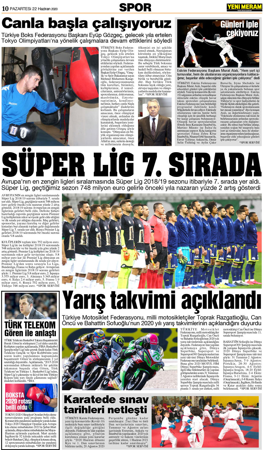 22 Haziran 2020 Yeni Meram Gazetesi