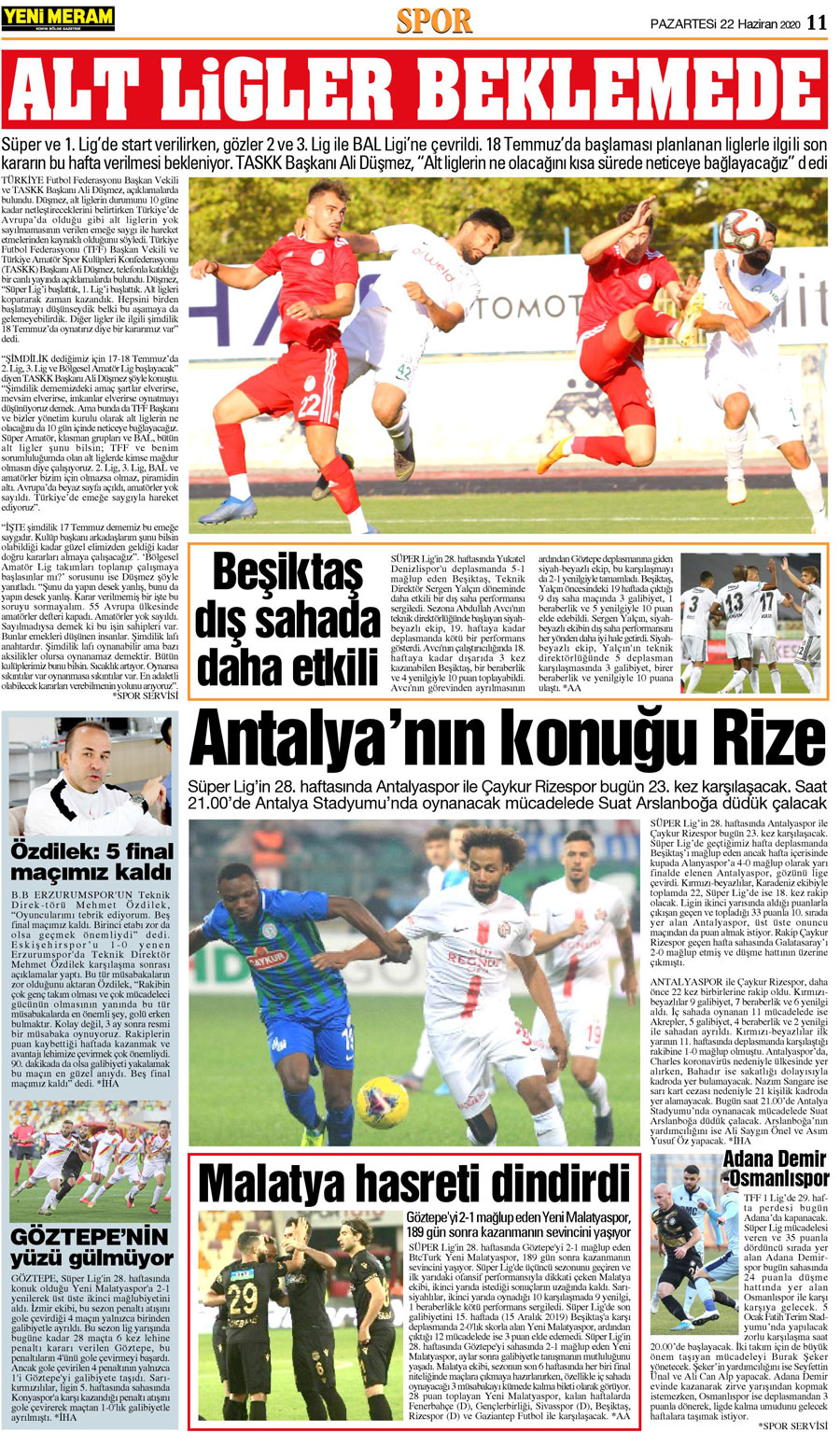 22 Haziran 2020 Yeni Meram Gazetesi