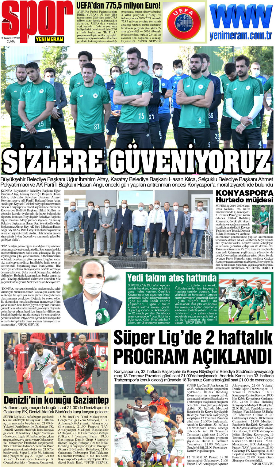 3 Temmuz 2020 Yeni Meram Gazetesi