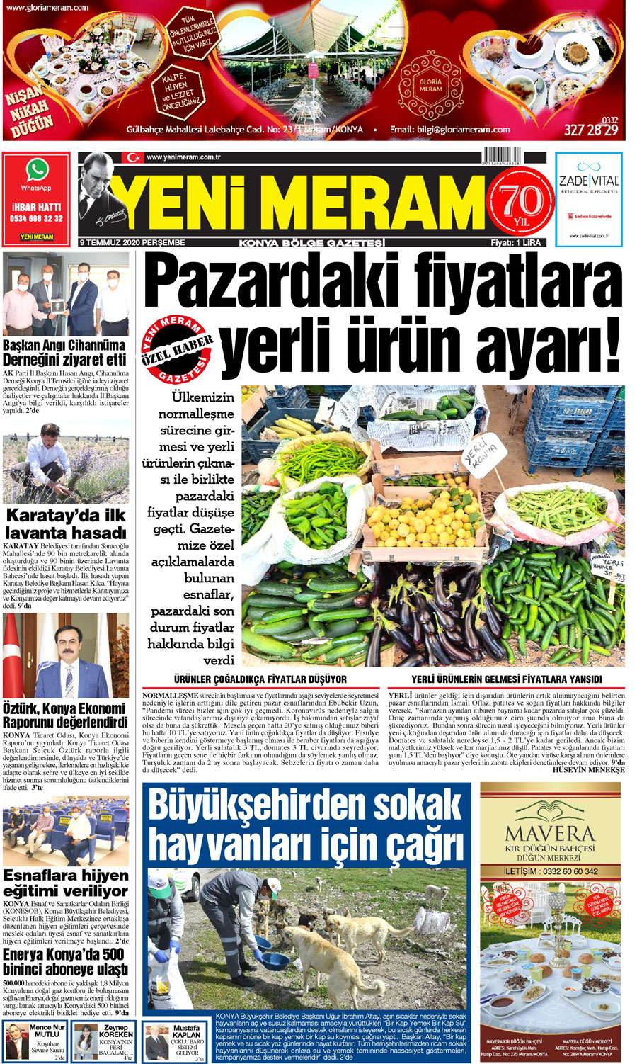 9 Temmuz 2020 Yeni Meram Gazetesi