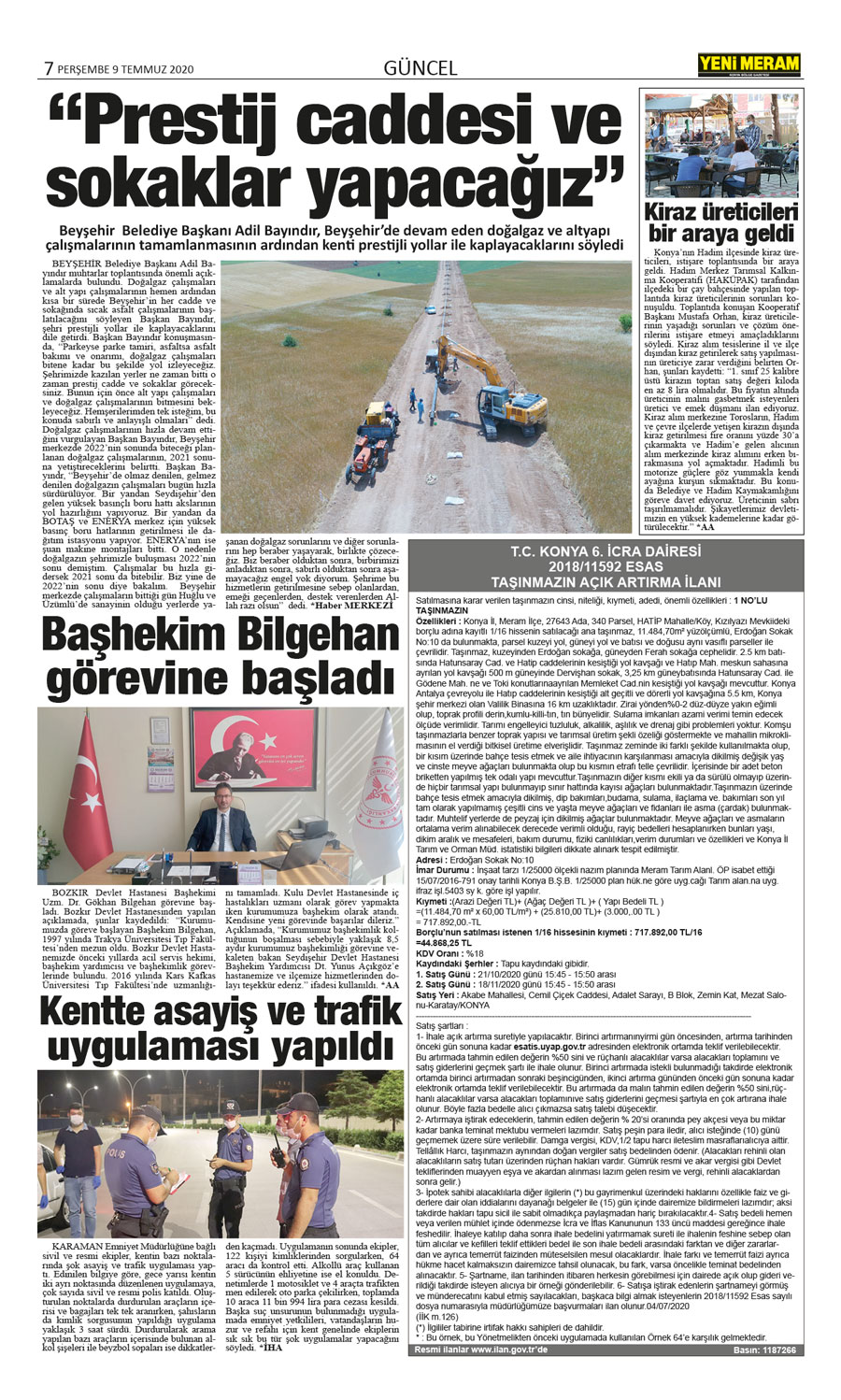 9 Temmuz 2020 Yeni Meram Gazetesi