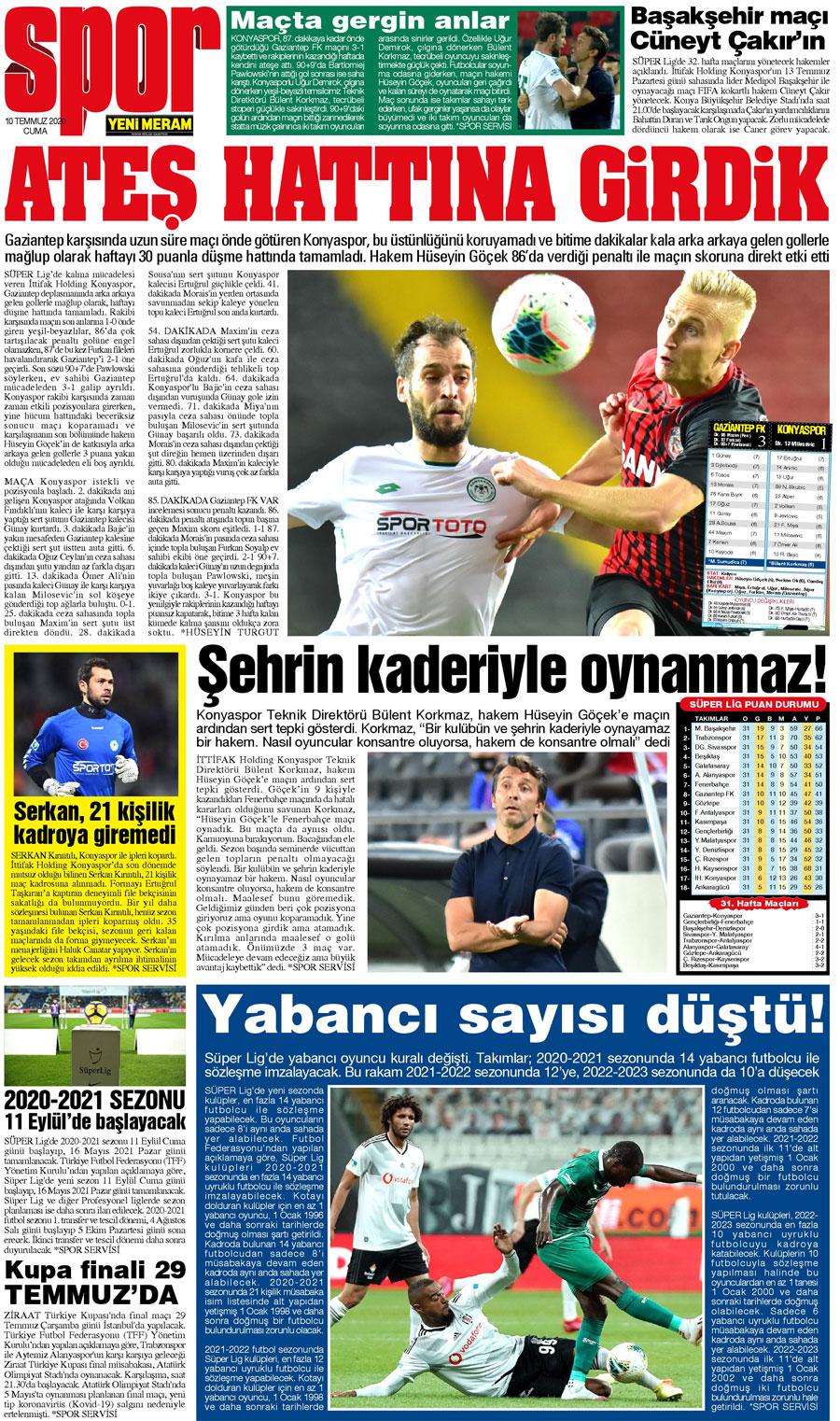 10 Temmuz 2020 Yeni Meram Gazetesi