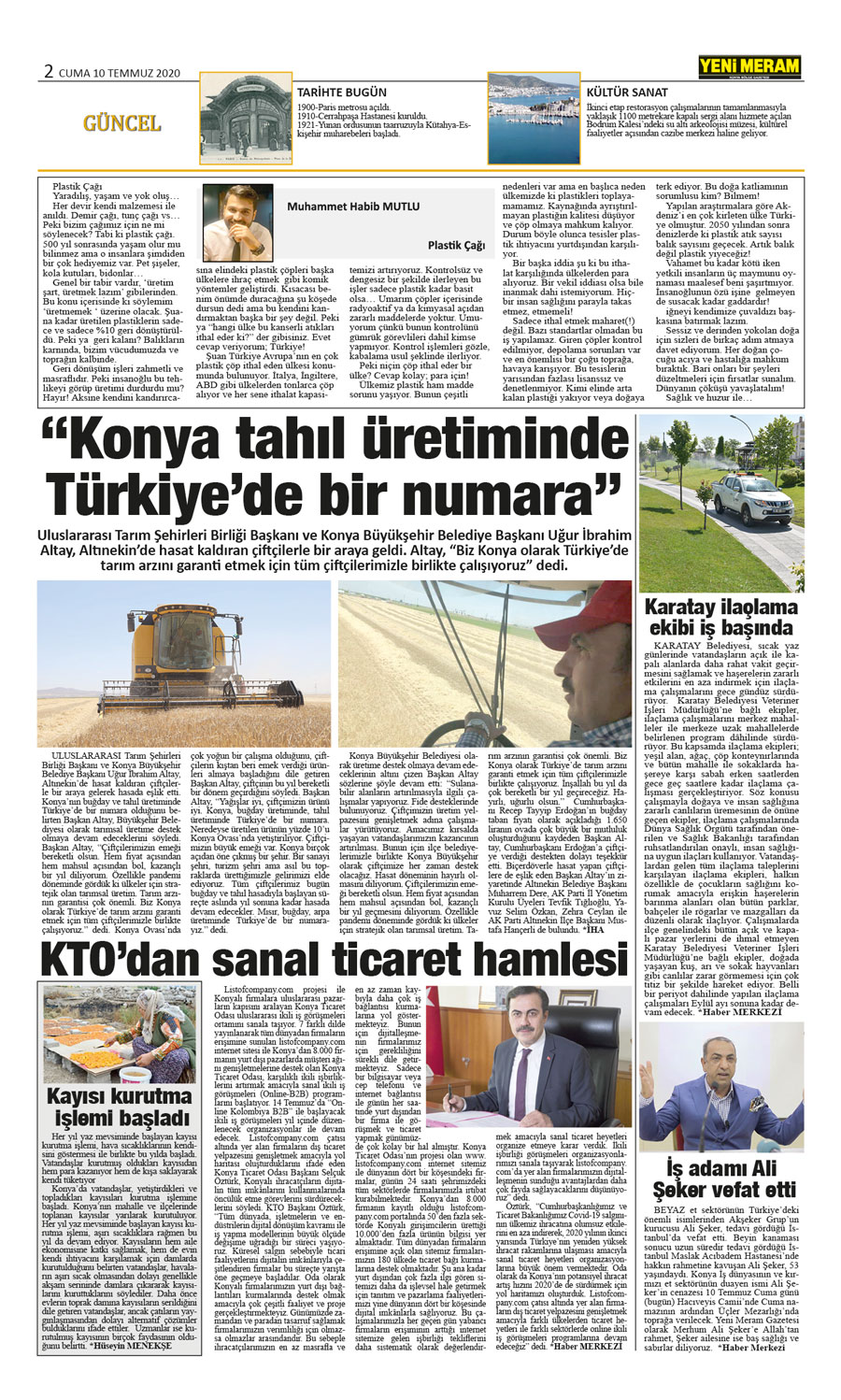 10 Temmuz 2020 Yeni Meram Gazetesi