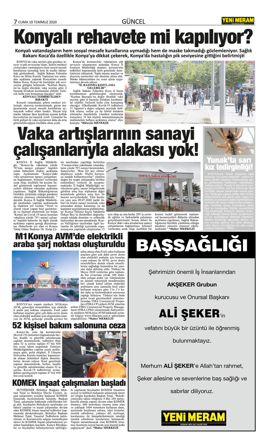 10 Temmuz 2020 Yeni Meram Gazetesi