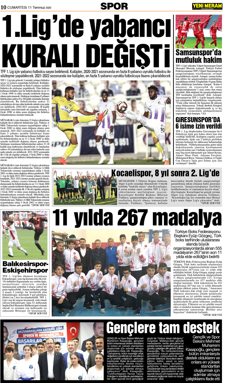 11 Temmuz 2020 Yeni Meram Gazetesi