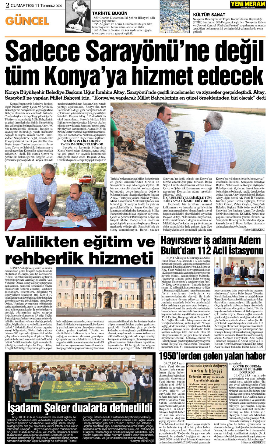 11 Temmuz 2020 Yeni Meram Gazetesi