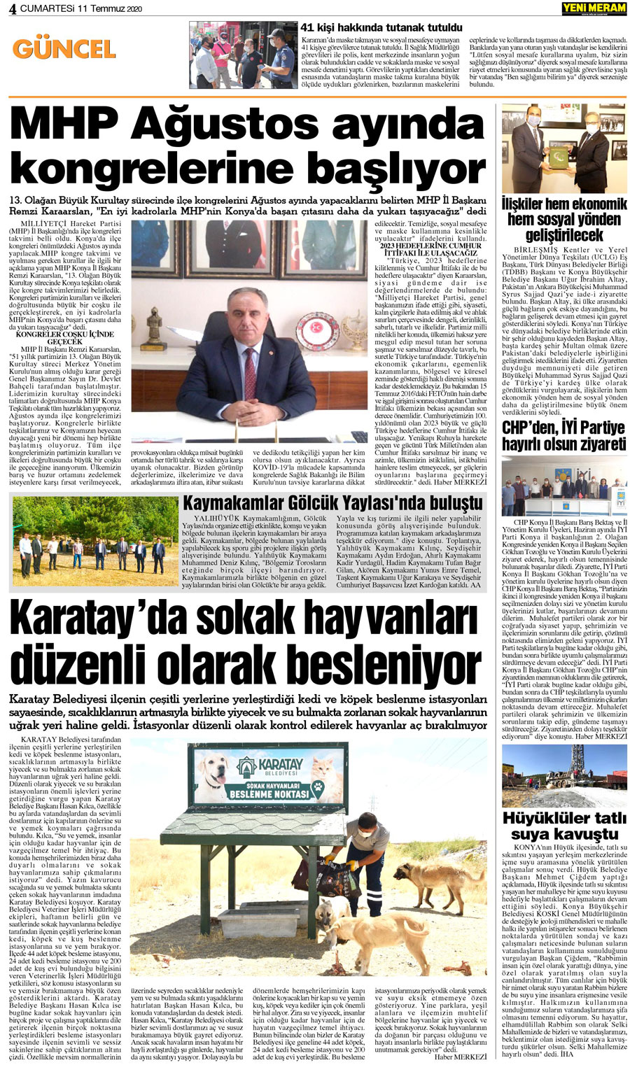 11 Temmuz 2020 Yeni Meram Gazetesi