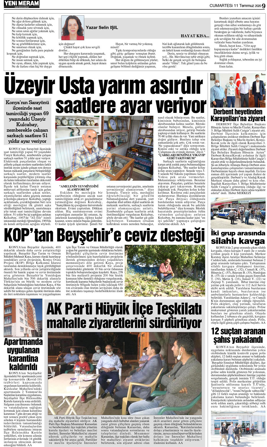 11 Temmuz 2020 Yeni Meram Gazetesi