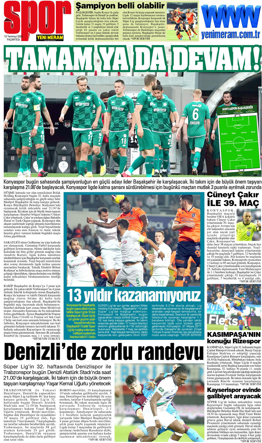 13 Temmuz 2020 Yeni Meram Gazetesi