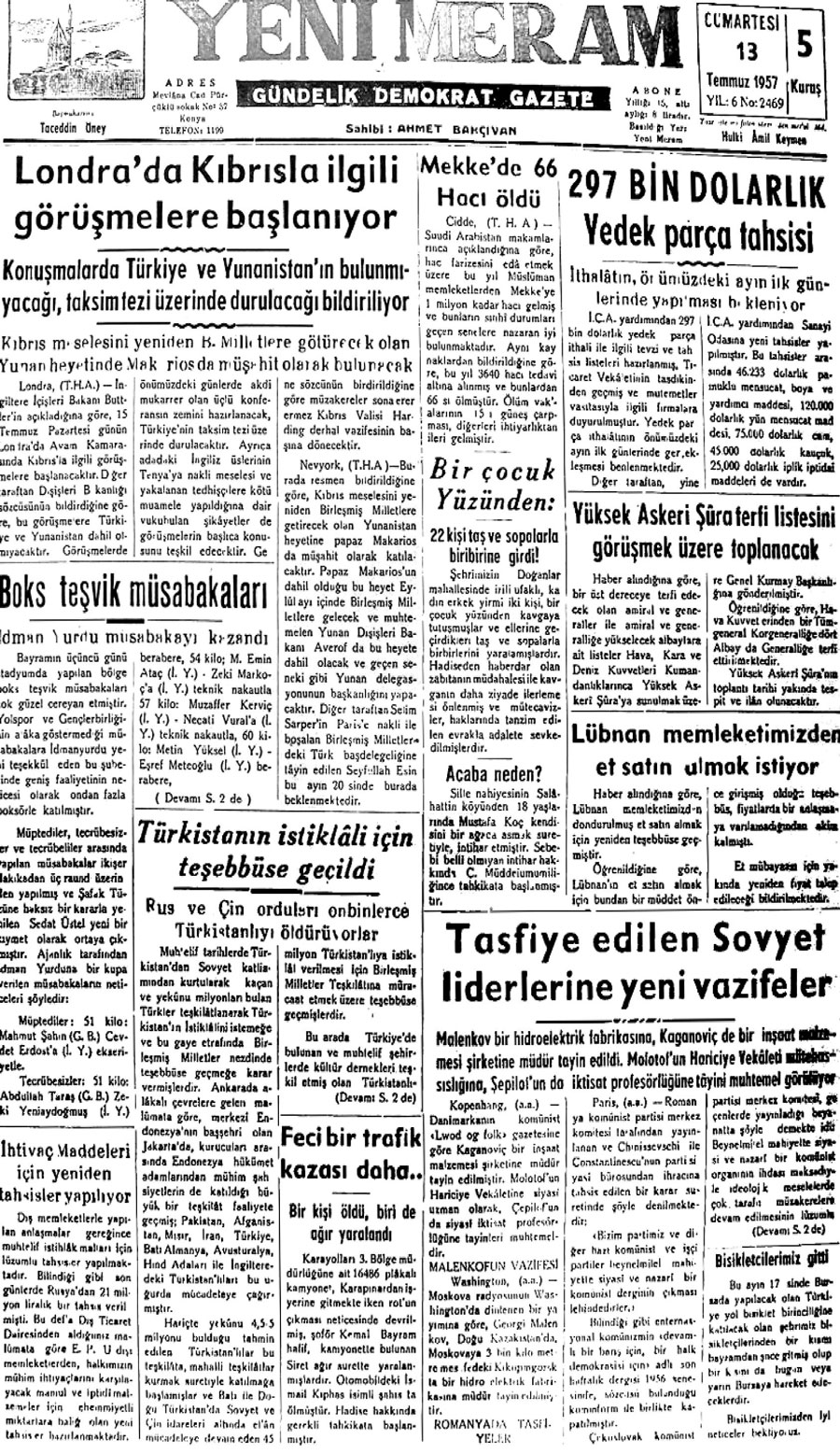 13 Temmuz 2020 Yeni Meram Gazetesi