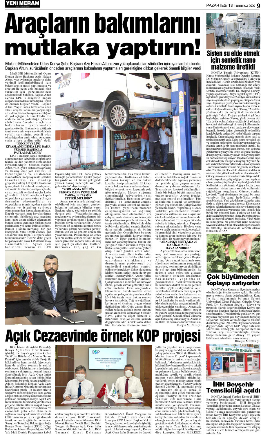 13 Temmuz 2020 Yeni Meram Gazetesi