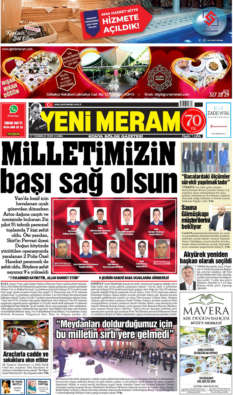 17 Temmuz 2020 Yeni Meram Gazetesi