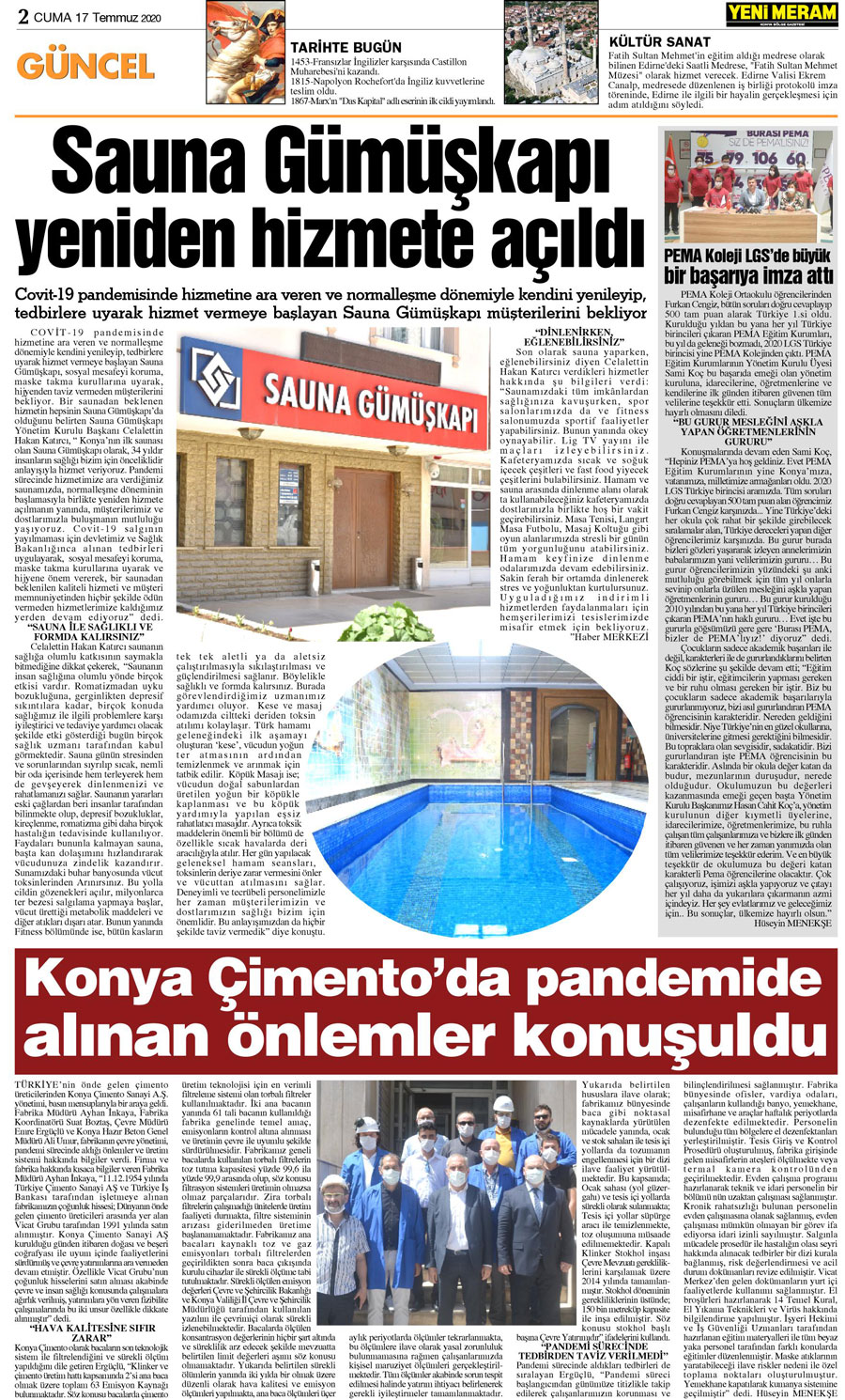 17 Temmuz 2020 Yeni Meram Gazetesi