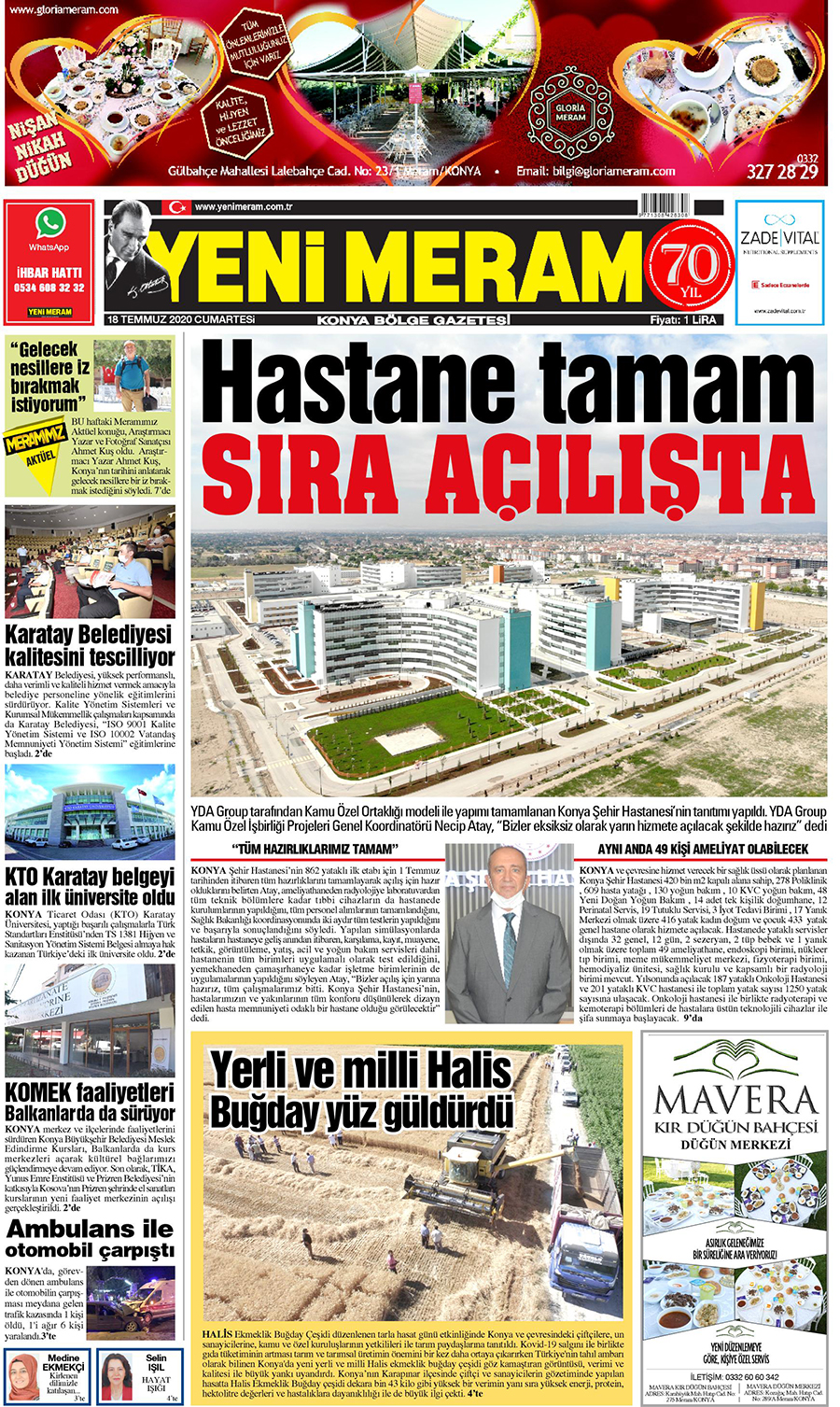 18 Temmuz 2020 Yeni Meram Gazetesi