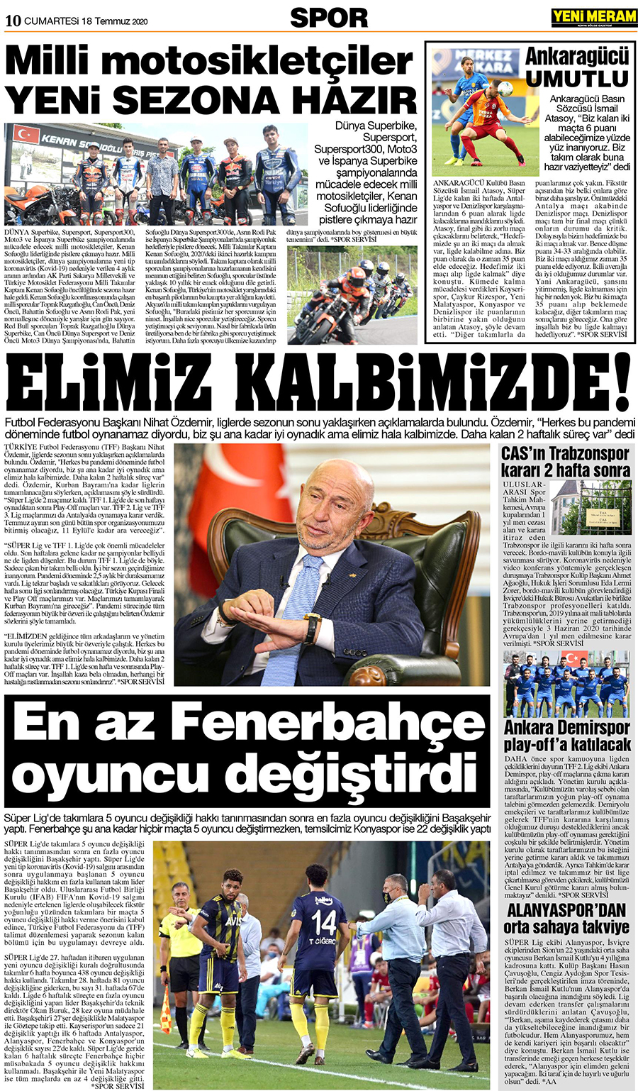 18 Temmuz 2020 Yeni Meram Gazetesi