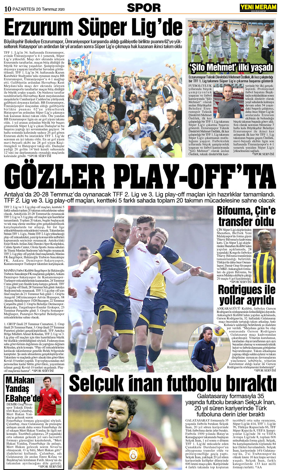 20 Temmuz 2020 Yeni Meram Gazetesi