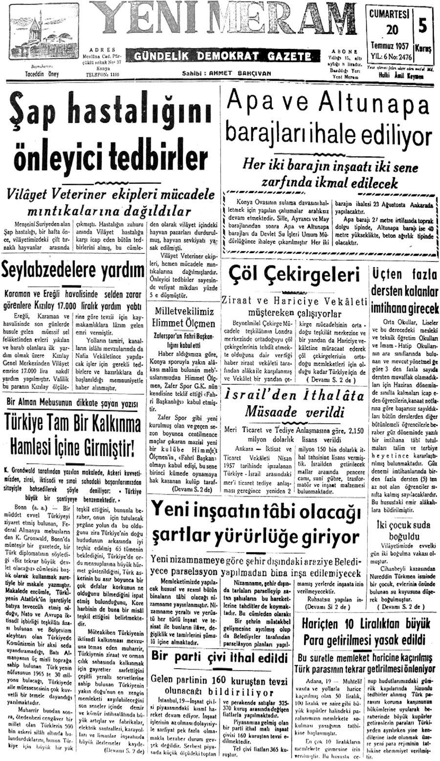 20 Temmuz 2020 Yeni Meram Gazetesi