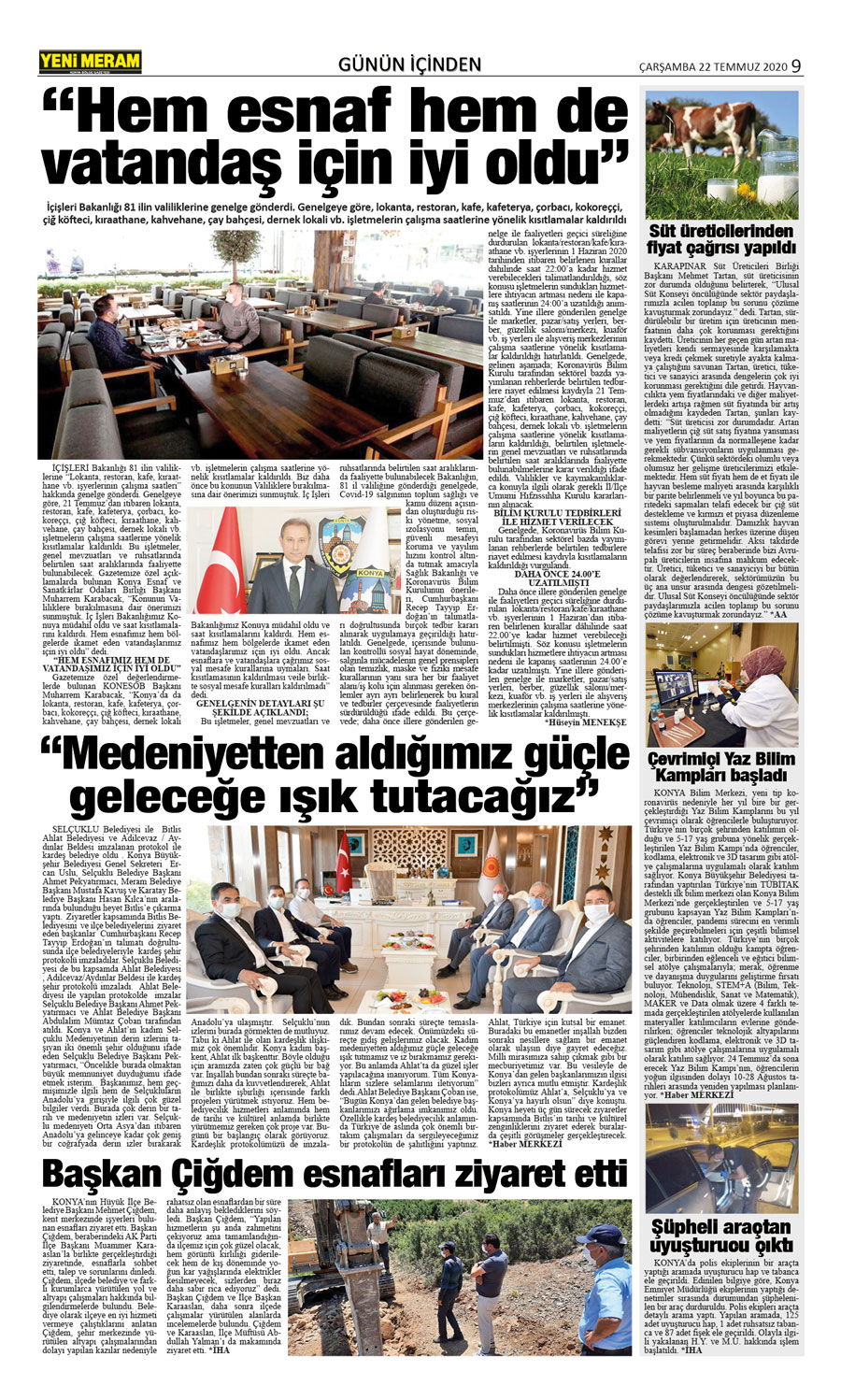 22 Temmuz 2020 Yeni Meram Gazetesi